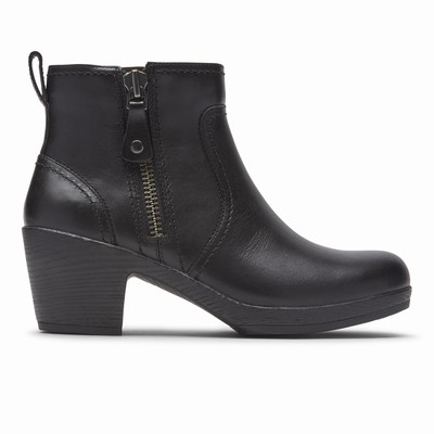 Rockport Cobb Hill Presley Zipper Stiefel Damen Schwarz KWC-804567